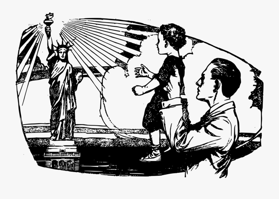 Human Behavior,art,visual Arts - Frihetsgudinnen Svart Og Hvit, Transparent Clipart