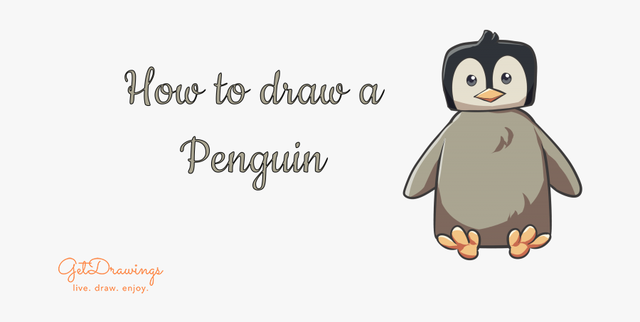 How To Draw A Penguin - Cartoon, Transparent Clipart