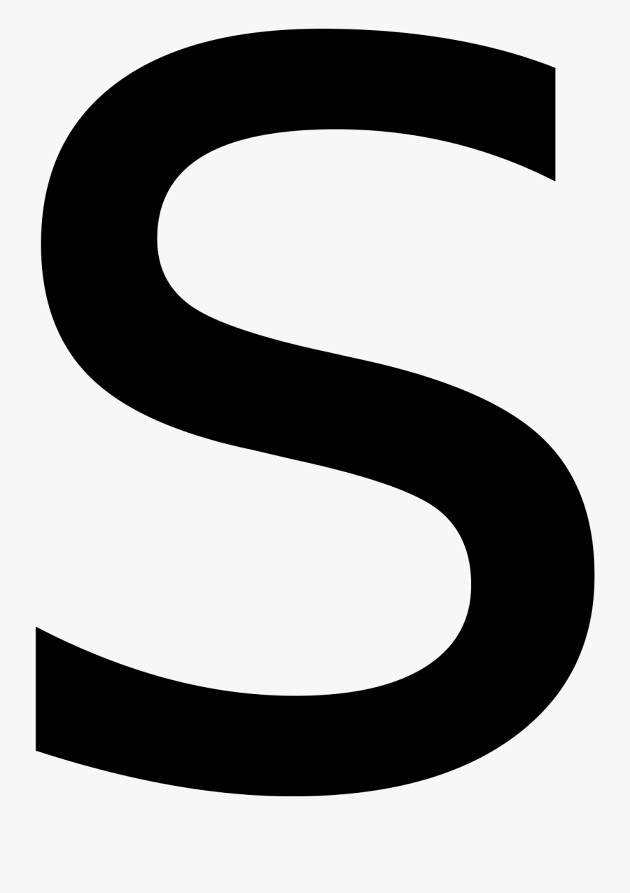 Transparent Letter Png Transparent - Black Letter S In A White Background, Transparent Clipart