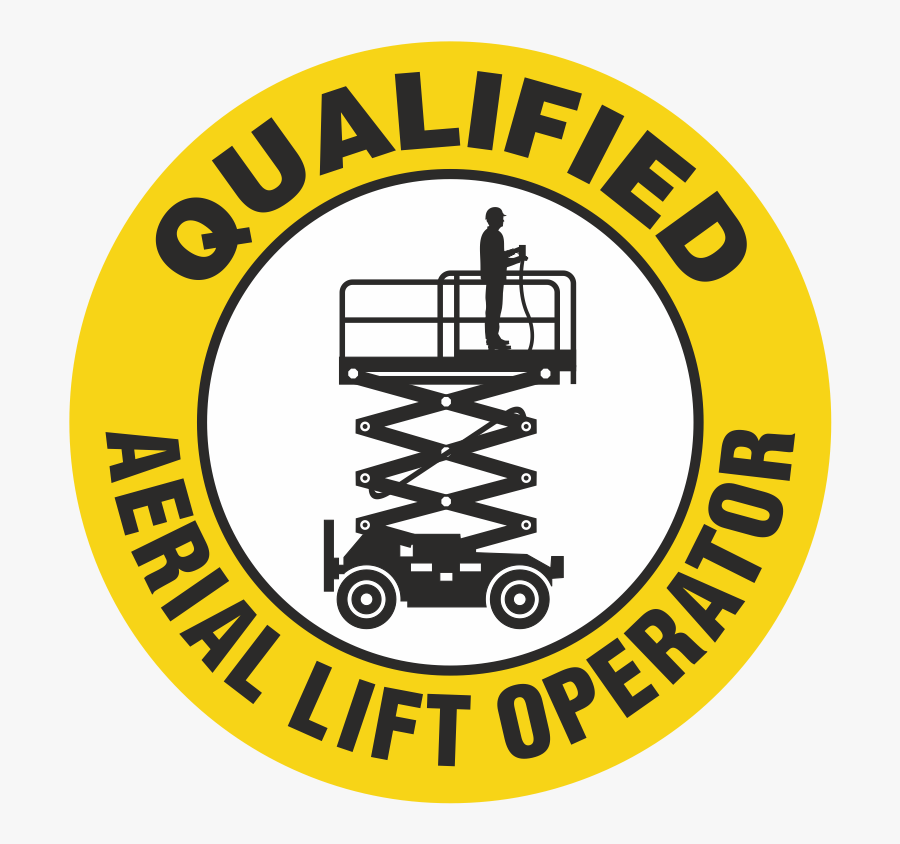 Qualified Aerial Lift Operator Hard Hat Decals, Transparent Clipart