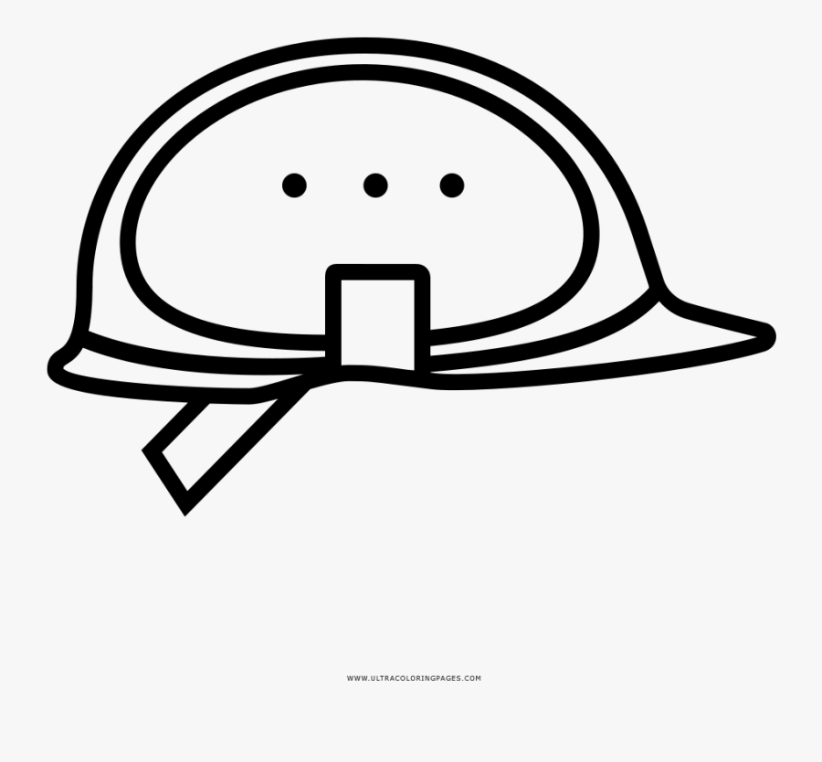 Hard Hat Coloring Page - Line Art, Transparent Clipart