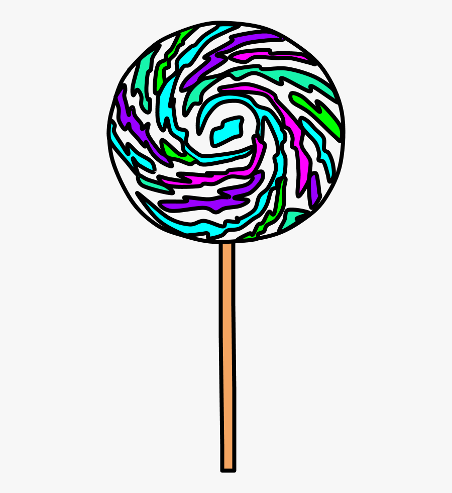 Lollipop, Large, Swirl, Bright Blue, Bright Green, - Red Yellow Green Blue Lollipop, Transparent Clipart