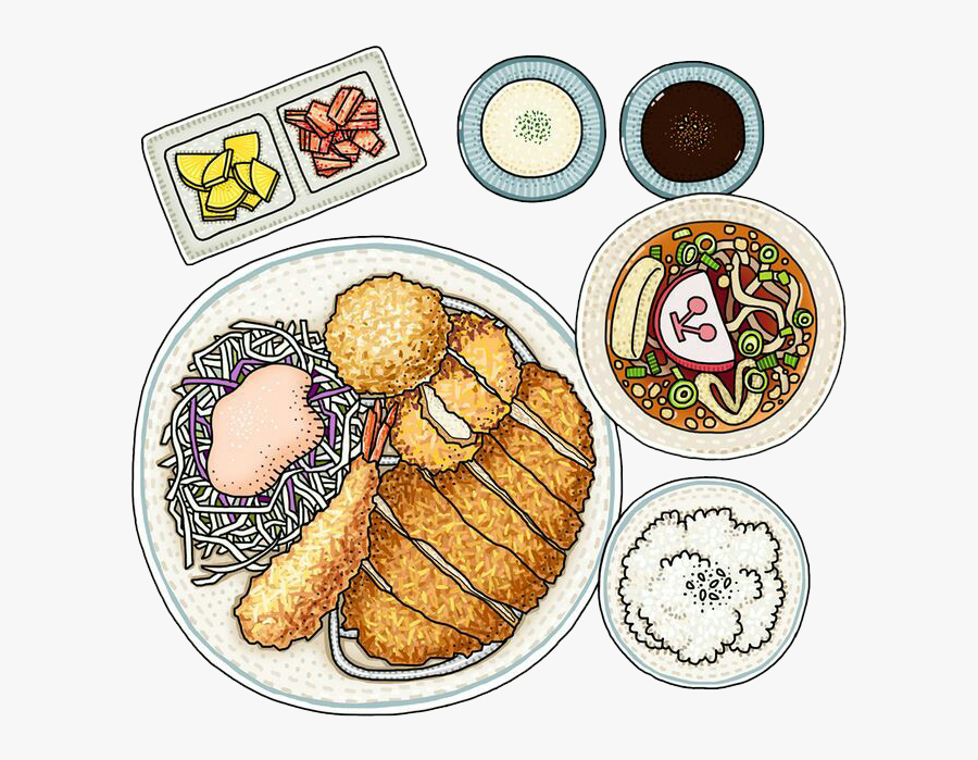 Transparent Side Dish Clipart - Watercolor Chicken Food Illustrations, Transparent Clipart