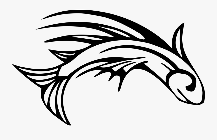 Transparent Two Fish Kissing Clipart - Stylised Fish, Transparent Clipart