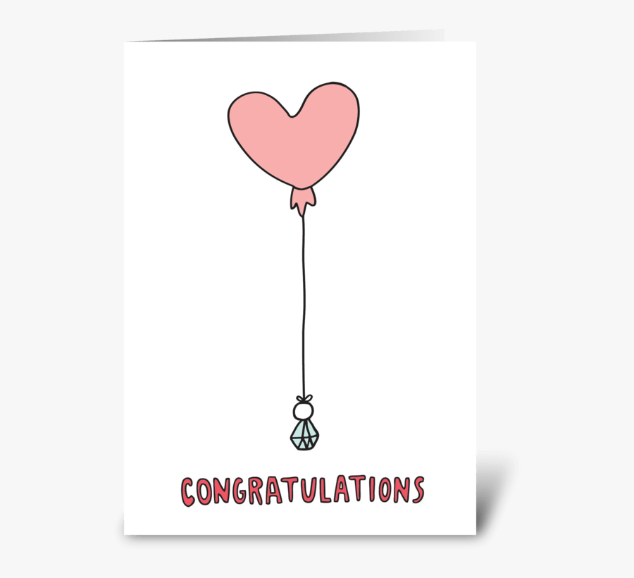 Congratulations Heart Balloon Greeting Card - Heart, Transparent Clipart