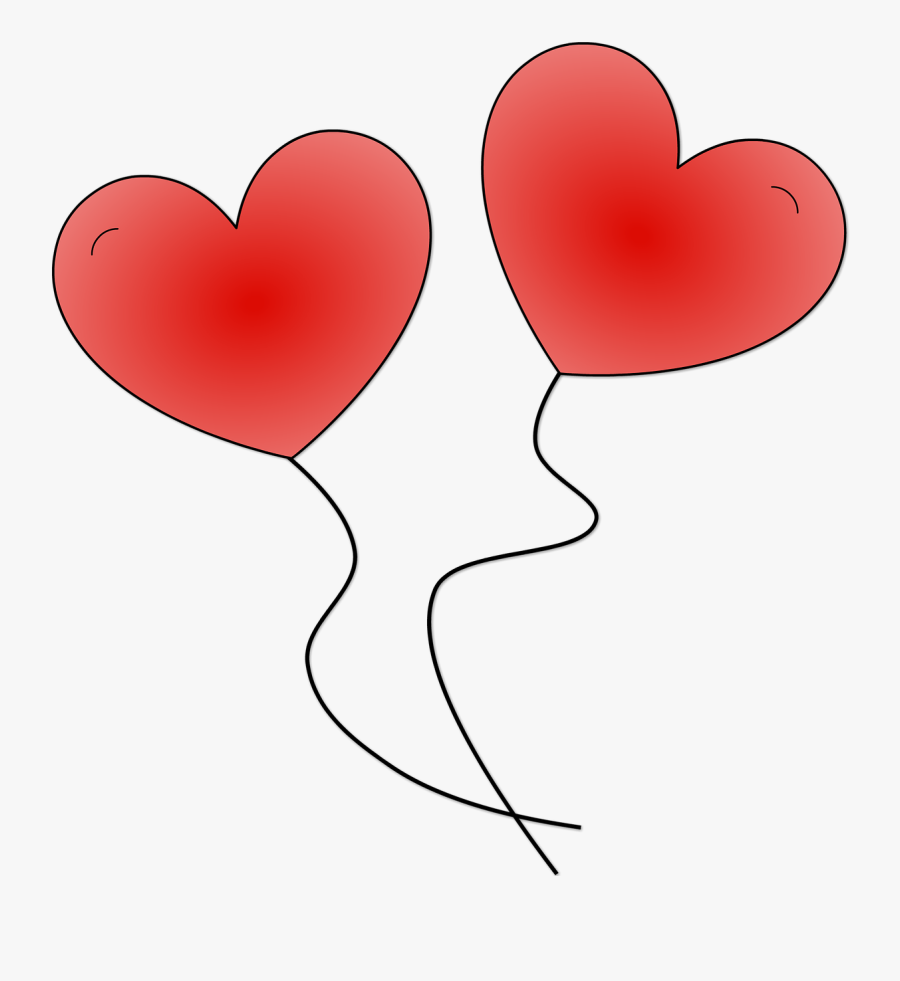 Heart Hearts Balloons Free Picture - Cuori Palloncini, Transparent Clipart