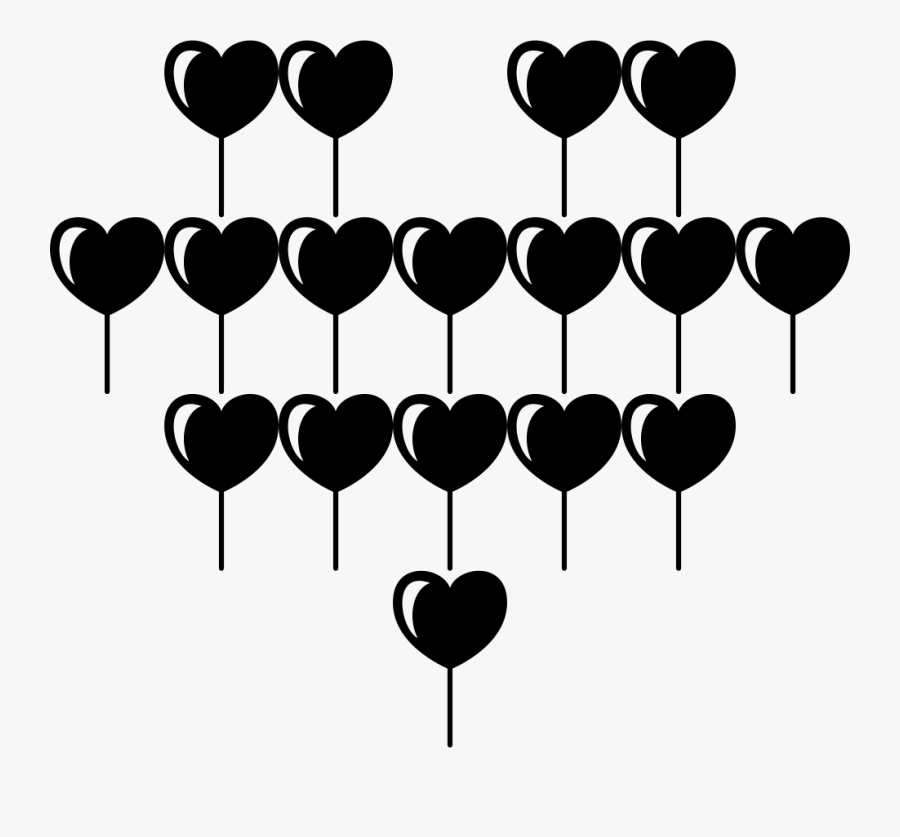 Attractive Heart Balloon Of Multiple Hearts Balloons - Coração Varios, Transparent Clipart