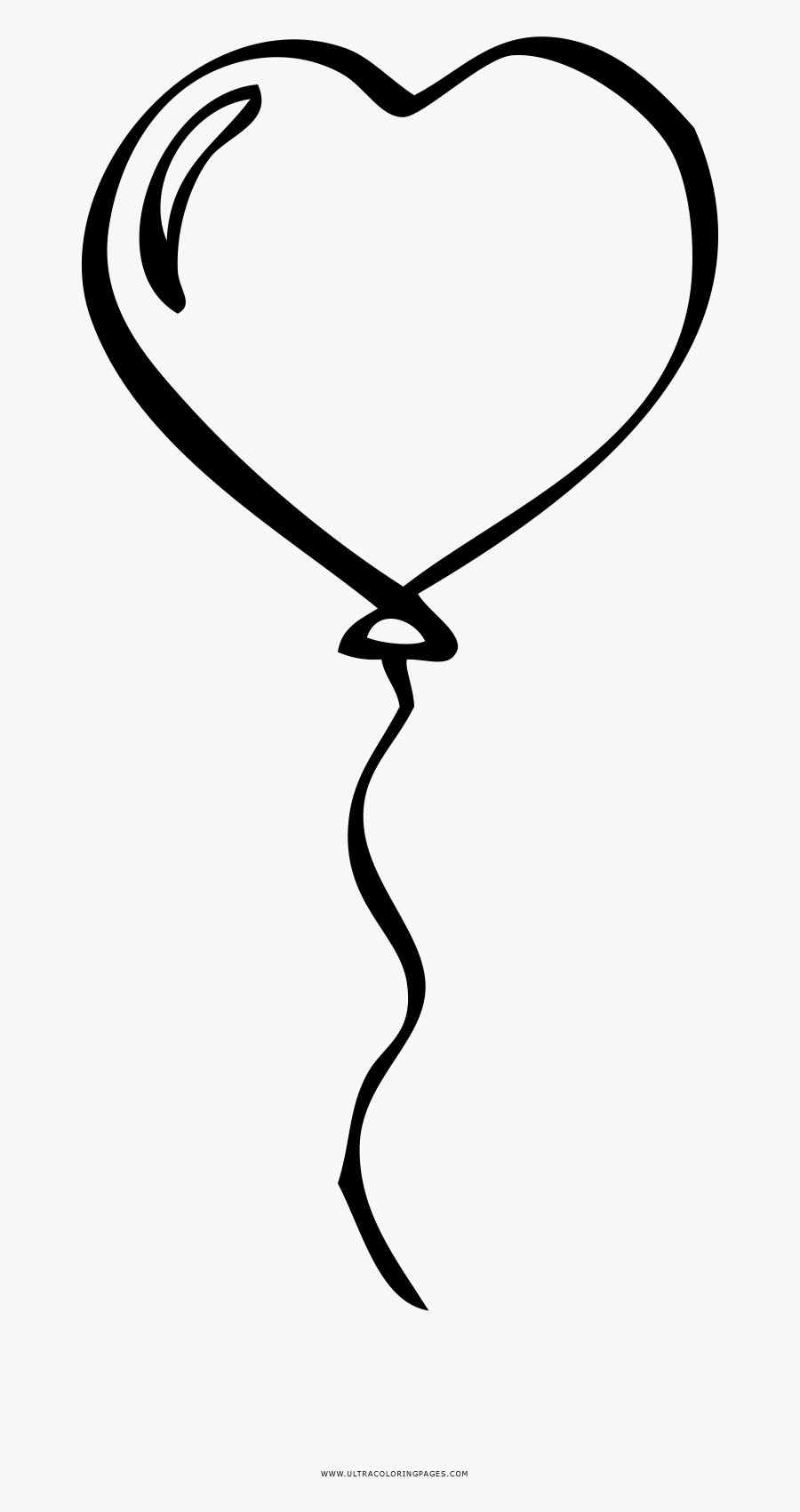 Heart Balloon Coloring Page - Heart, Transparent Clipart