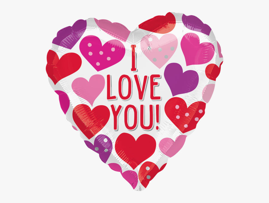 Love You Heart Balloons - Heart, Transparent Clipart