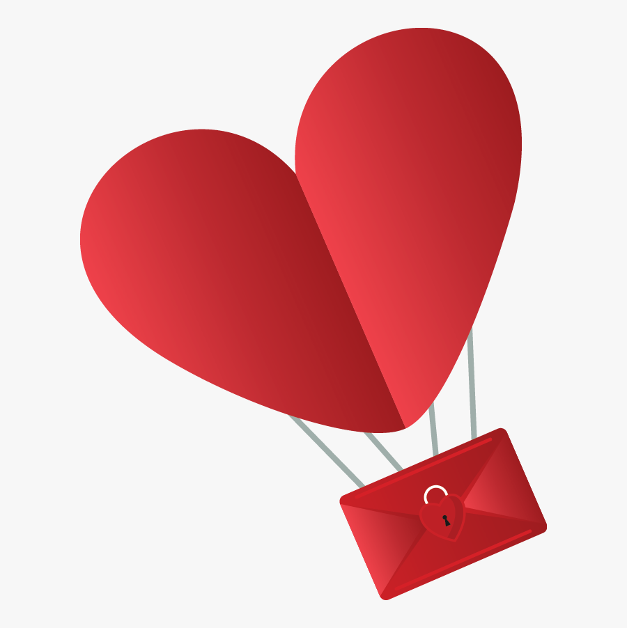Heart Balloon Basket - Heart, Transparent Clipart