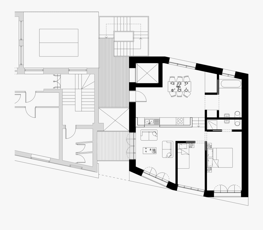 Presentation Drawing Apartment Complex - Floor Plan, Transparent Clipart