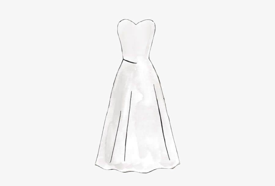 Short Silhouette Sketch - Bridesmaid Dress Silhouette, Transparent Clipart
