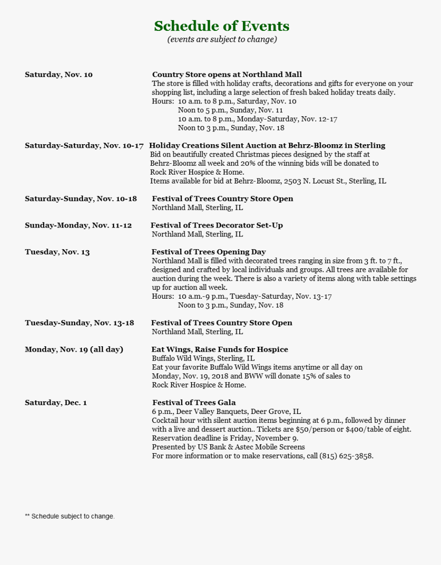 Schedule Of Events Saturday, Nov, Transparent Clipart