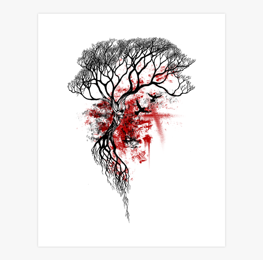 Trash Polka Twig Tattoo Tree Drawing - Tree Of Life Trash Polka, Transparent Clipart