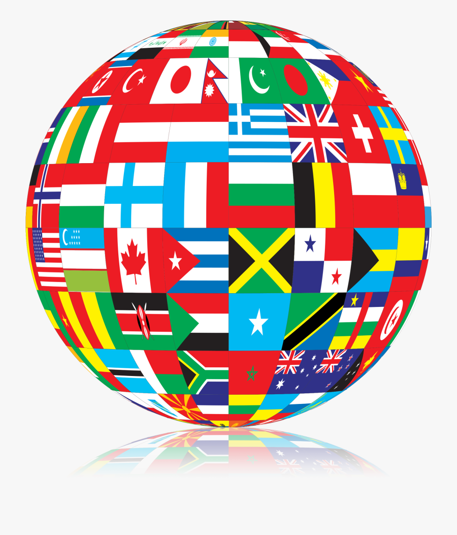 Language Clipart World Language - Globe With Flags Transparent Background, Transparent Clipart