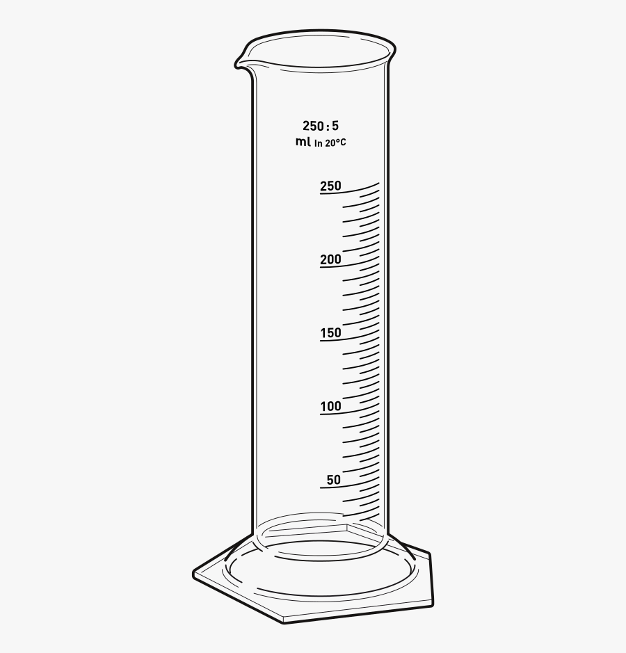 Outline Of A Graduated Cylinder, Transparent Clipart