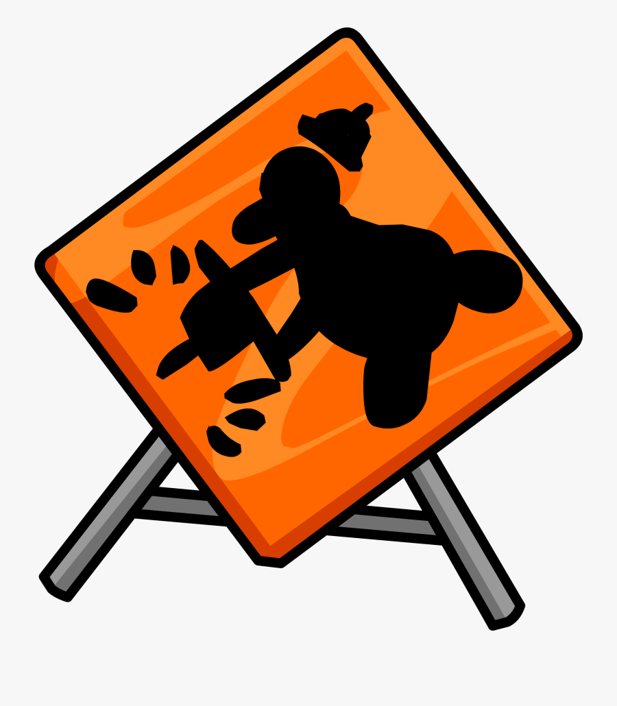 Construction Sign Png - Club Penguin, Transparent Clipart