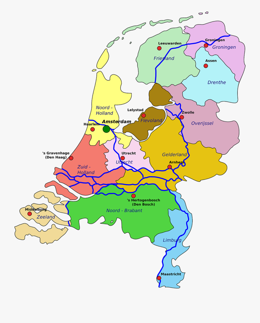 Netherlands Map, Transparent Clipart