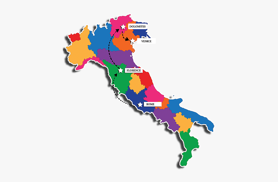 Map Italy Ladies Tour - Italy Municipality Map, Transparent Clipart