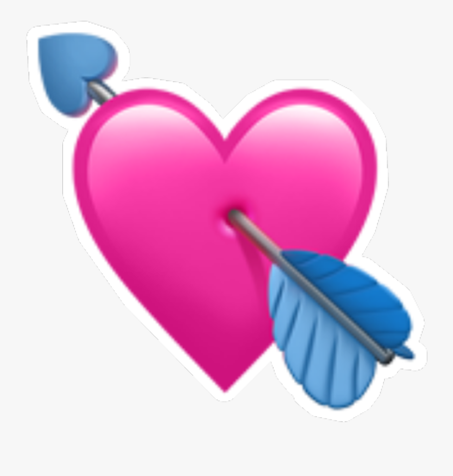 Remixed Heart Emoji Pink Love Blue - Heart Emoji Transparent Background, Transparent Clipart