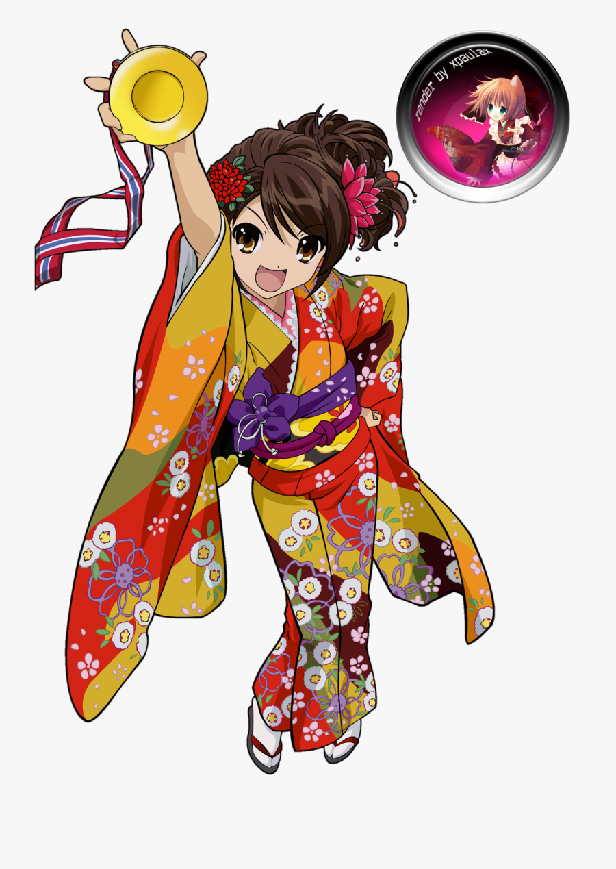 Renders Suzumiya Haruhi - Haruhi Suzumiya Kimono, Transparent Clipart