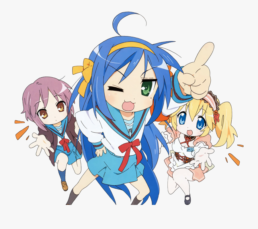 Lucky Star X The Melancholy Of Haruhi Suzumiya - Konata Lucky Star Haruhi, Transparent Clipart