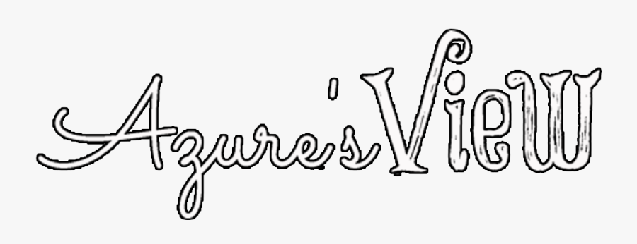 Azure Flowers - Calligraphy, Transparent Clipart