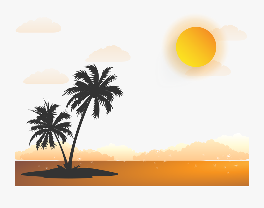 Sunrise Png Hd Quality - Vector Palm Tree Png, Transparent Clipart