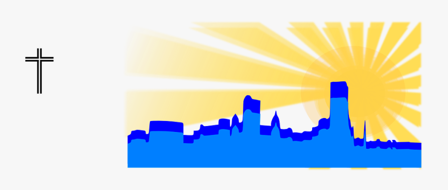 Skyline City Sunrise Free Picture - Skyline, Transparent Clipart