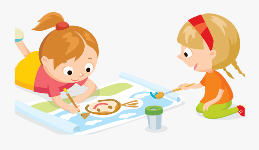 Transparent Drop Something Clipart - Cartoon Children Painting Png, Transparent Clipart