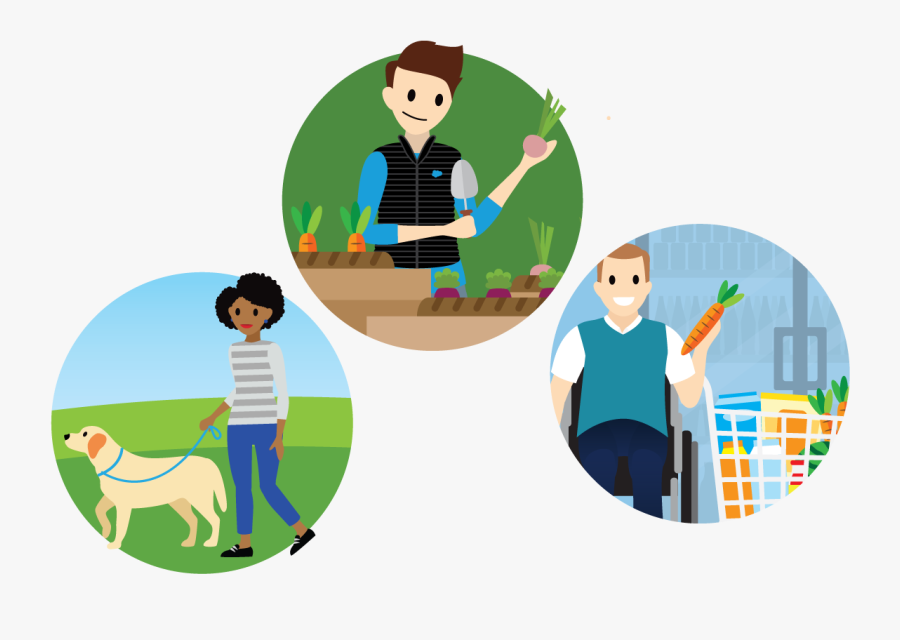 Salesforcelandians Engaging In Physical Activity - Cartoon, Transparent Clipart