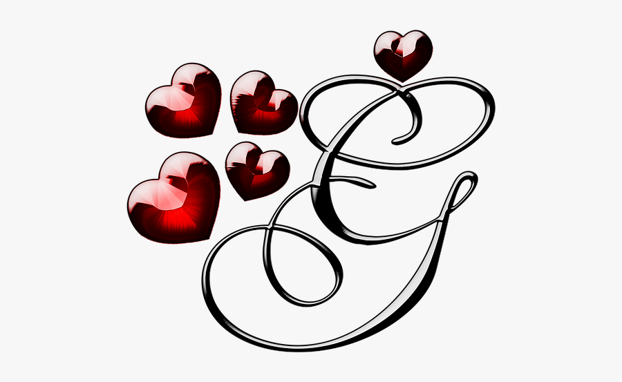 St Valentine"s Day, 14 February, Red Heart, Template - G Letter In Love, Transparent Clipart