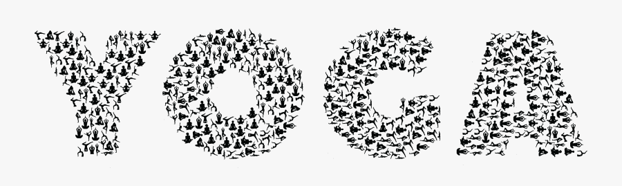 Word Clipart - Black And White Yoga Clip Art, Transparent Clipart