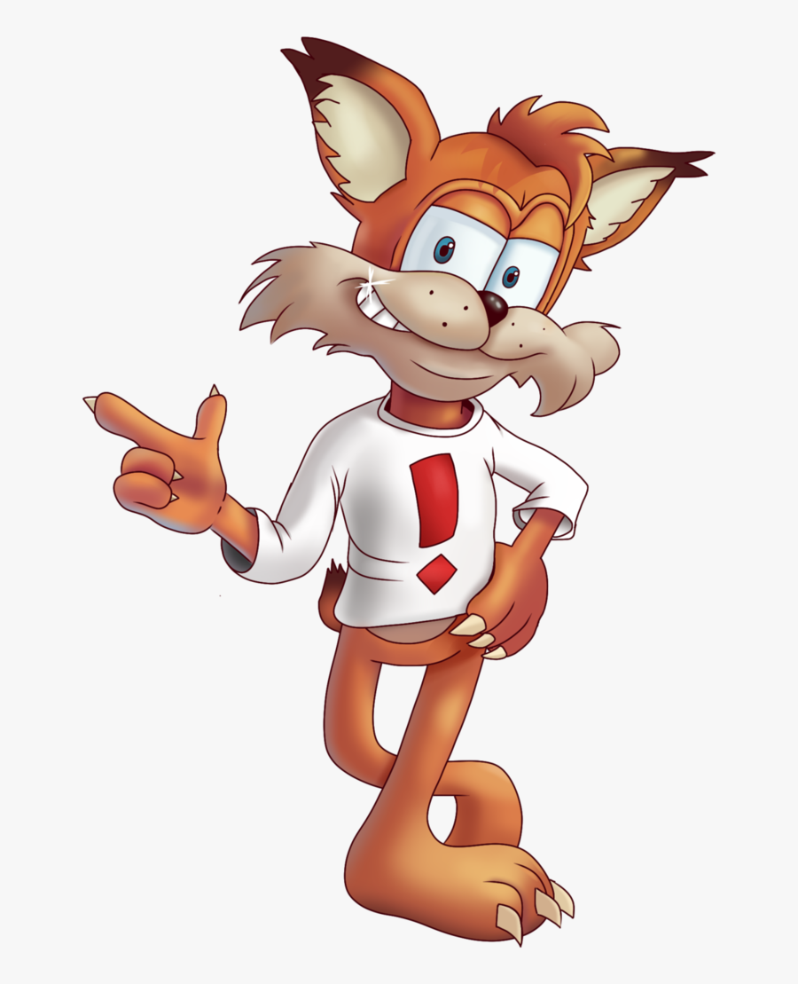 Png Black And White Download Bubsy The Champions By - Bubsy, Transparent Clipart