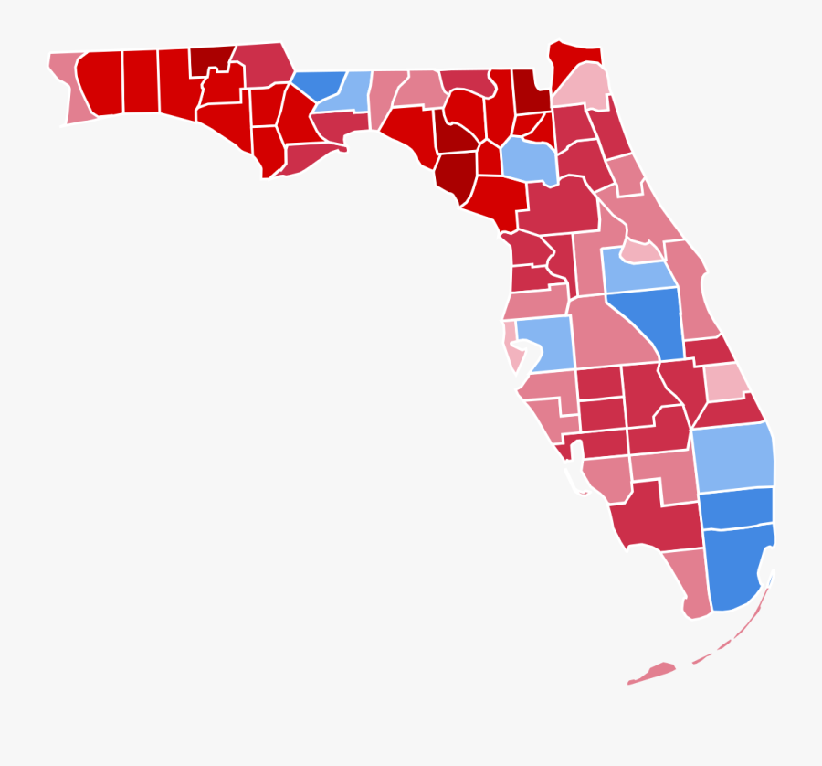 600px-florida Presidential Election Results - Florida Governor Race Map, Transparent Clipart