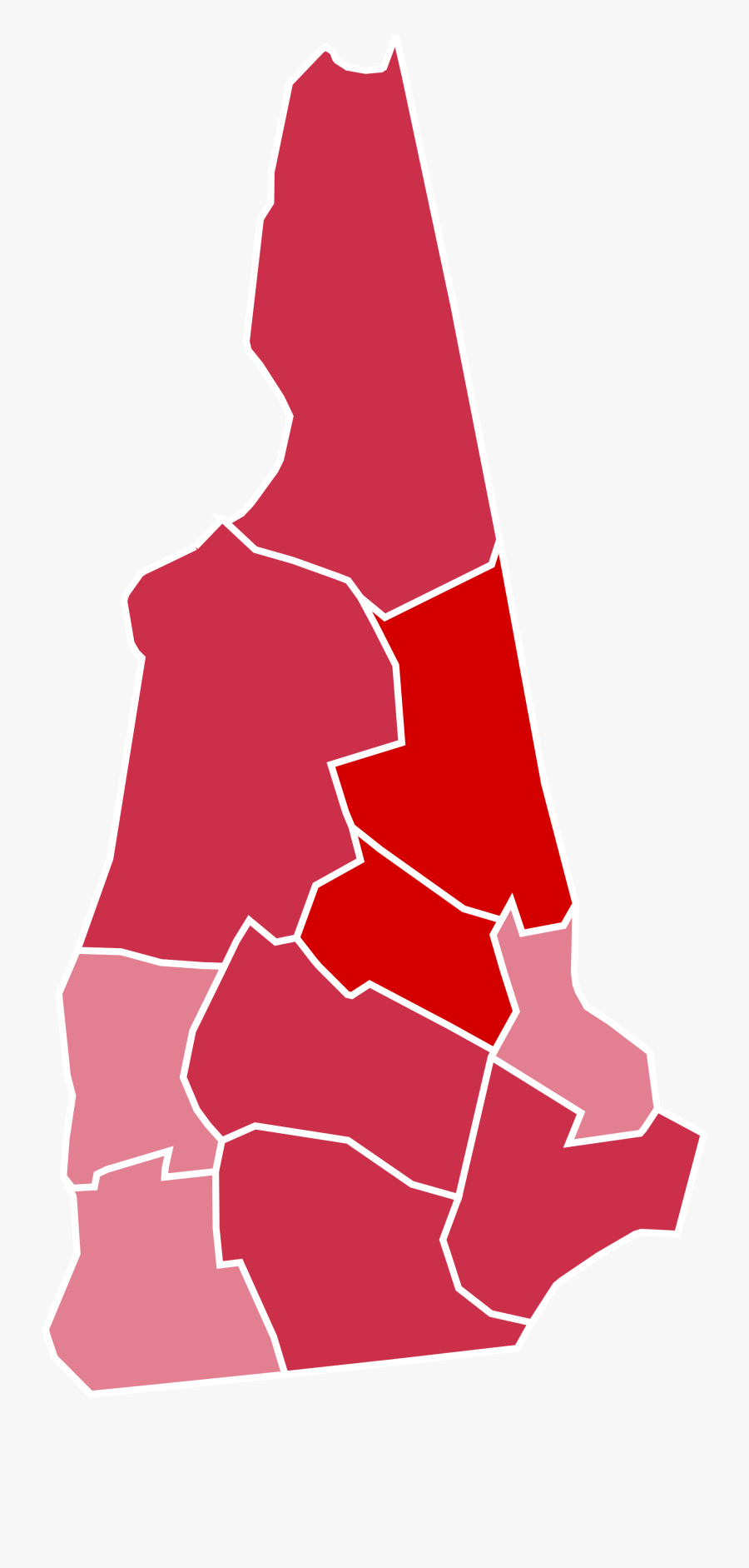 New Hampshire 2016 Election Results By County Clipart - New Hampshire 2016 Election Results By County, Transparent Clipart
