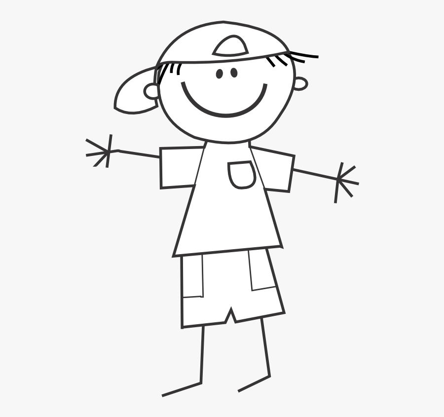 Gustavorezende Kids 4 Black White Line Art 555px - Cartoon, Transparent Clipart