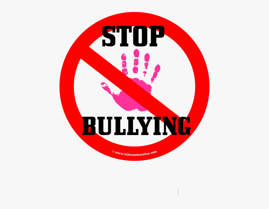 Red Stop Bullying Hand, Transparent Clipart