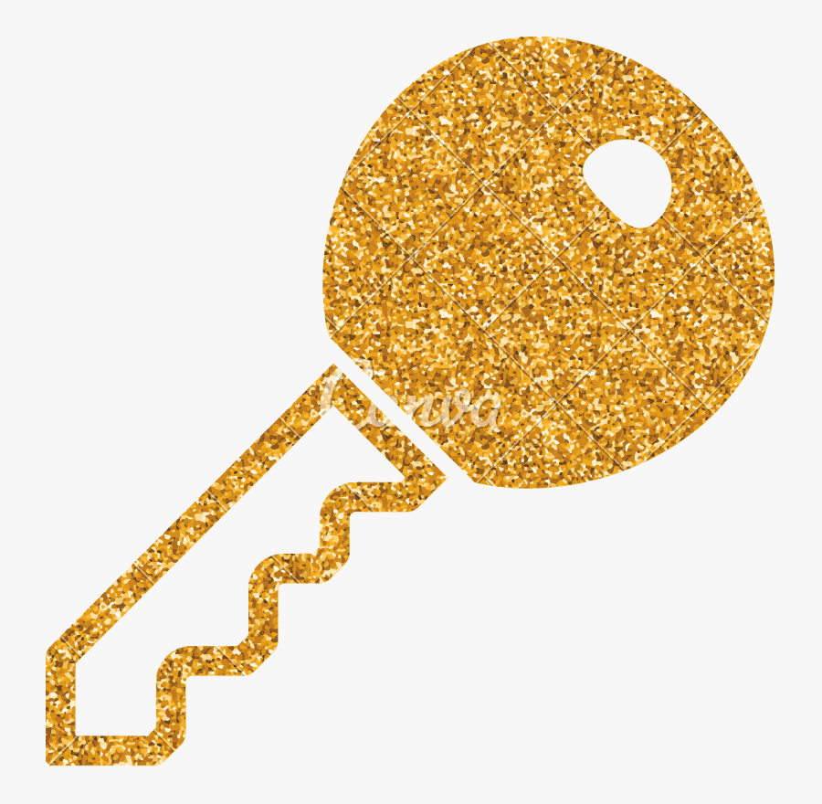 Vector Glitter Key - Glitter Gold Key Png, Transparent Clipart