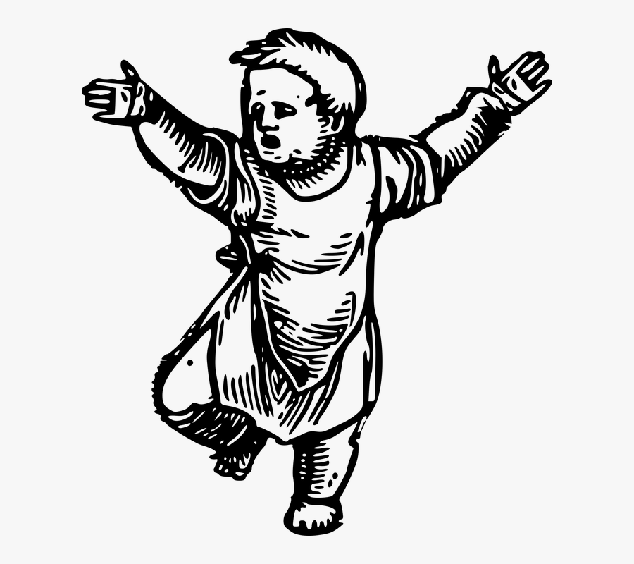 Vintage Illustration Child, Transparent Clipart