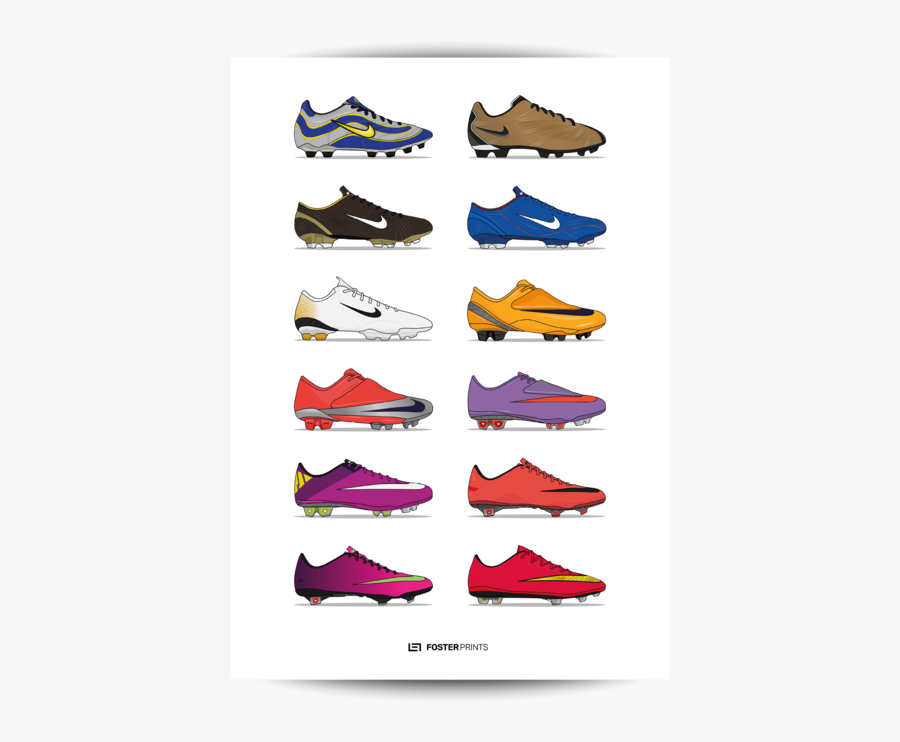 Clip Art Nike History - History Of The Mercurial, Transparent Clipart