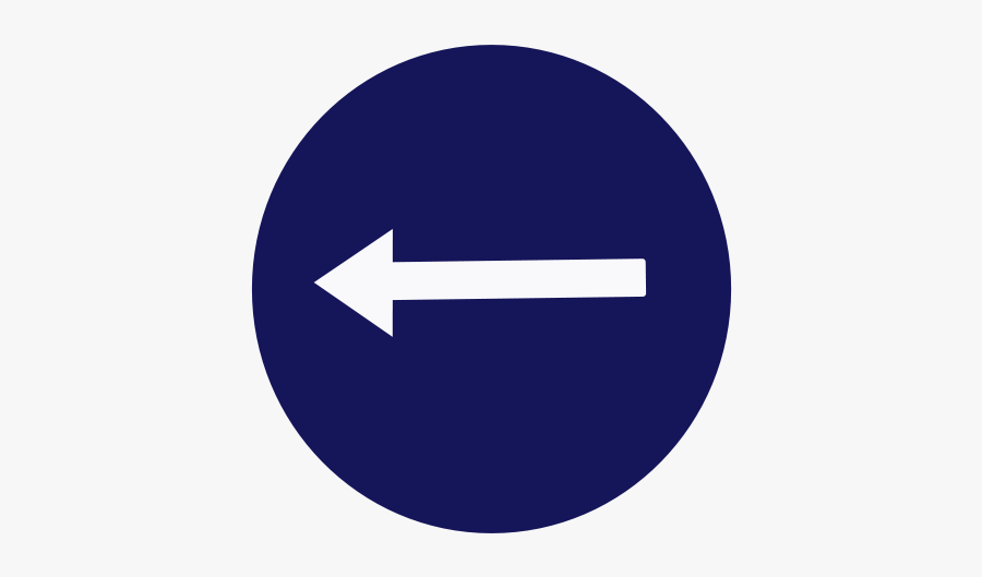 Compulsory Turn Left Sign, Transparent Clipart
