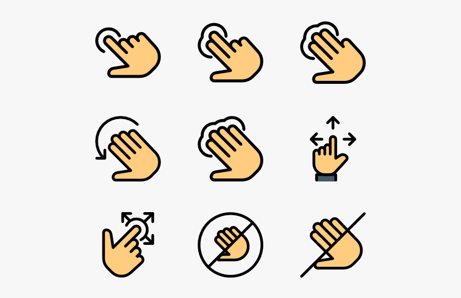 Touch Gestures, Transparent Clipart