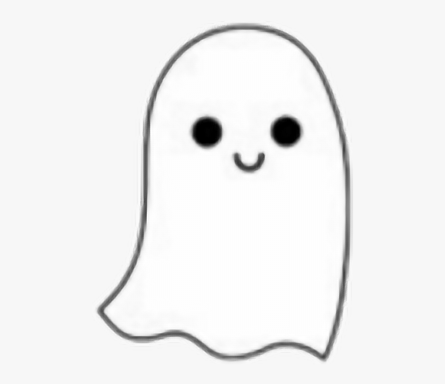 #ghost #cute #white #halloween #scary #spooky #smile - Cartoon, Transparent Clipart