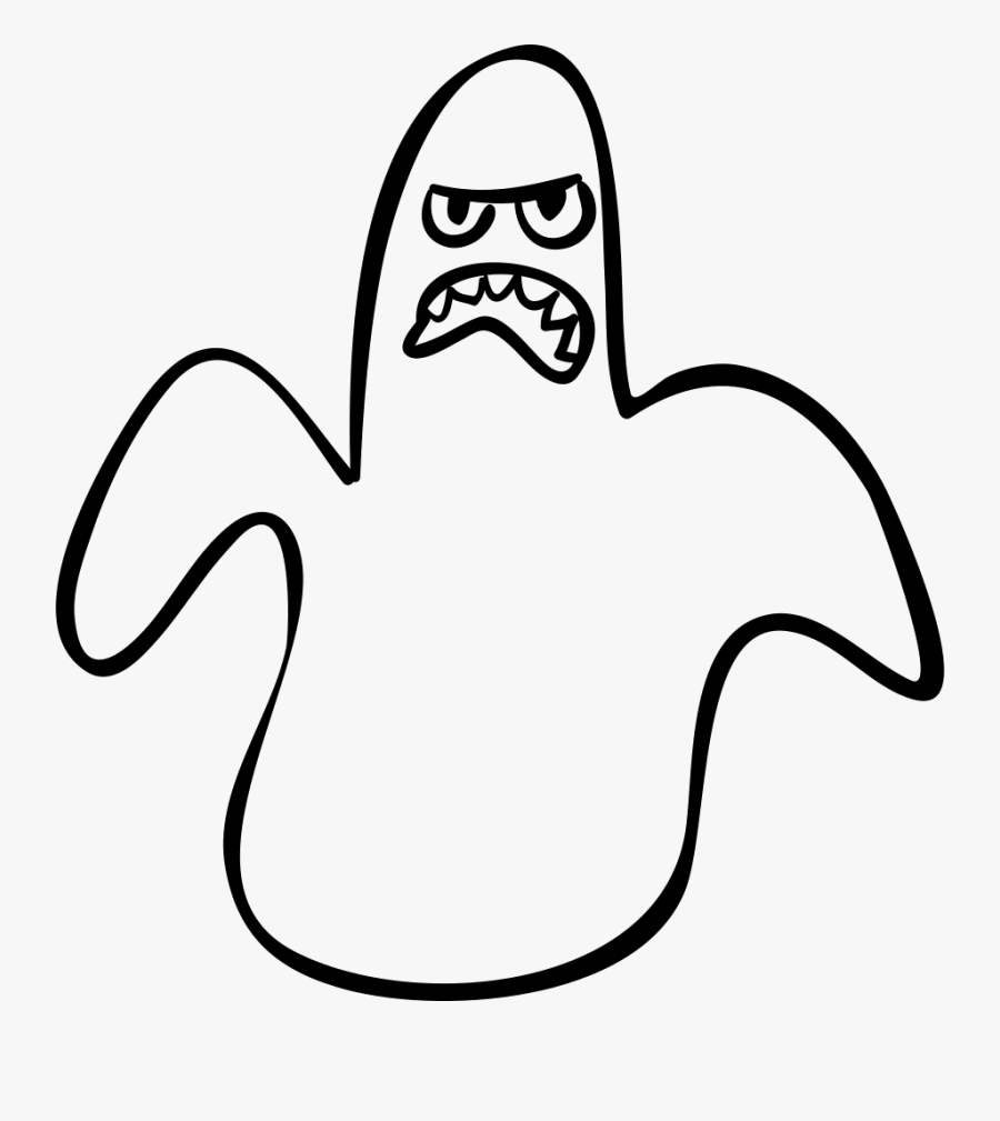 Scary Clipart Ghost Outline - Scary Shapes, Transparent Clipart