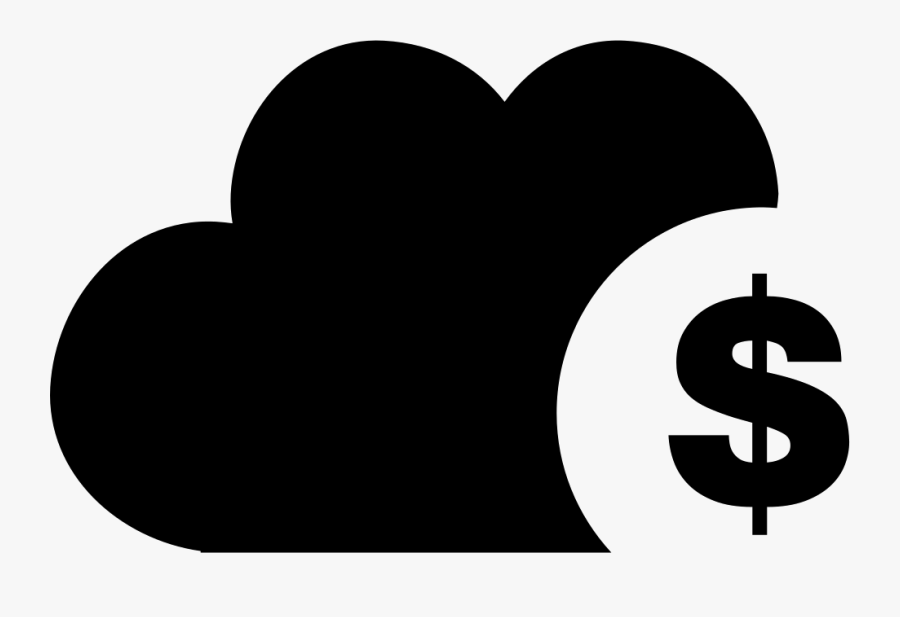Cloud With Dollar Sign - Heart, Transparent Clipart