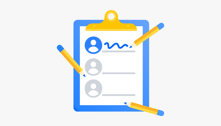 Illustration Of A Blue Clipboard And People On It, Transparent Clipart