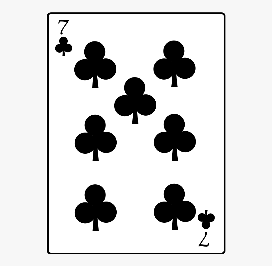 7 Of Clubs - 7 Of Clubs Card Clipart, Transparent Clipart