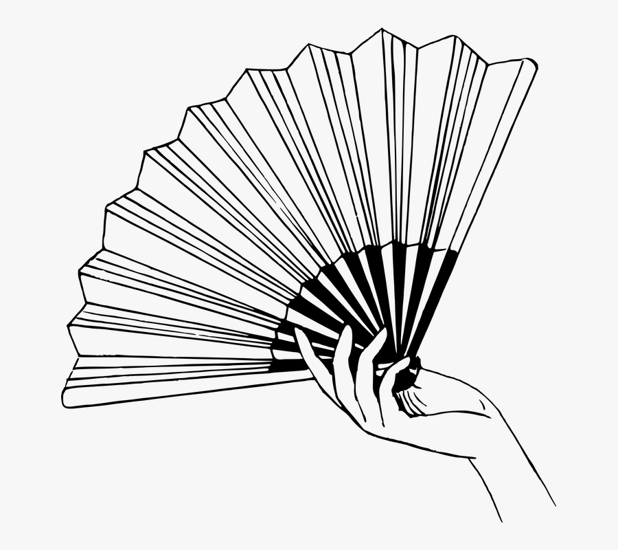 English Clipart Book Spanish - Fan Black And White, Transparent Clipart