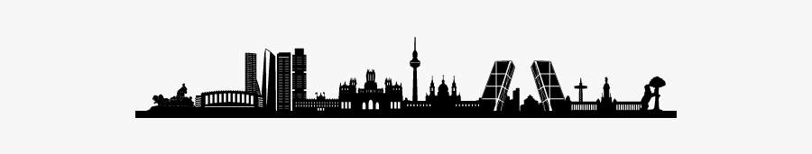 Clip Art Skyline In Spanish - Madrid Skyline Draw, Transparent Clipart